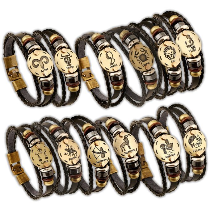 Sterrenbeeld armband leren horoscoop armband